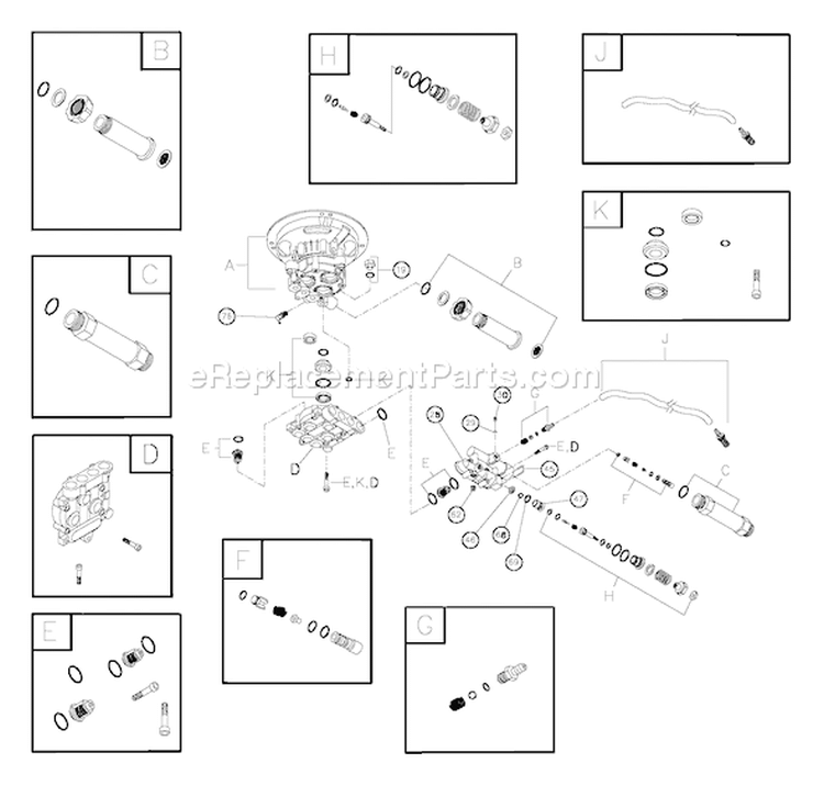 Page B Diagram and Parts List for 020228-1  Briggs and Stratton Pressure Washer